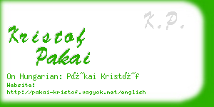 kristof pakai business card